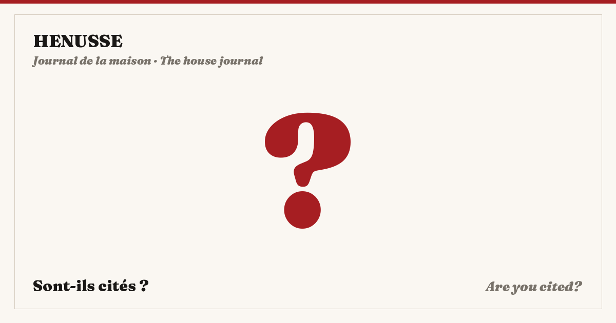 HENUSSE, journal: are you cited?