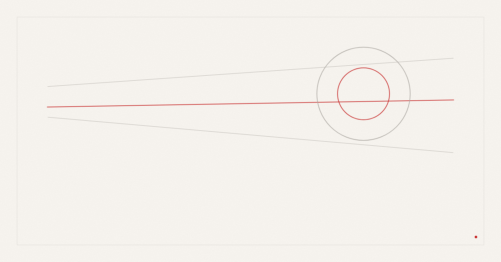 Cette illustration abstraite montre des filets gris et un fil rouge sur un fond ivoire.