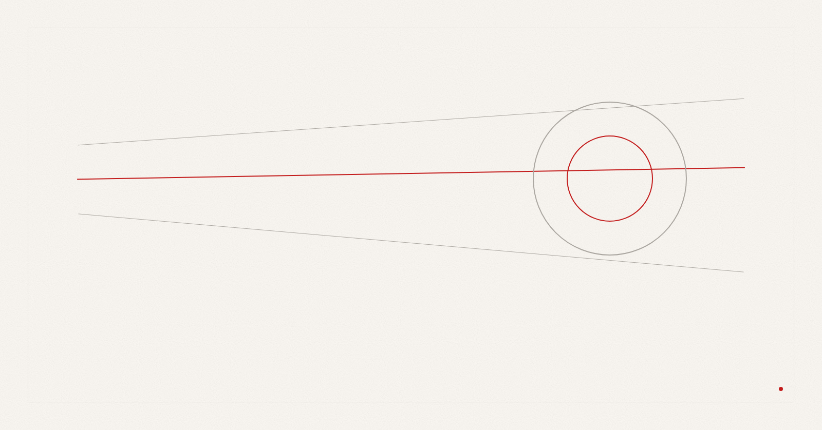 Cette illustration abstraite montre des filets gris et un fil rouge sur un fond ivoire.