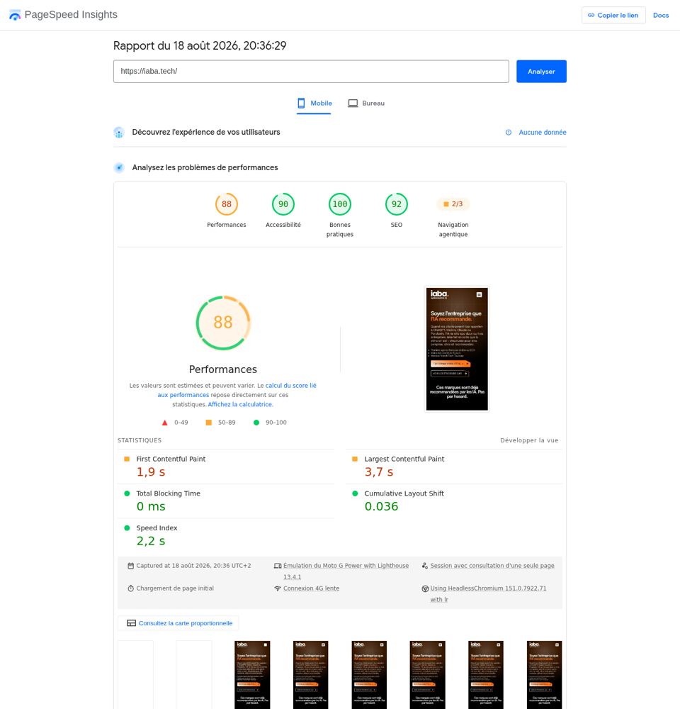 PageSpeed Insights capture of 2026-08-18 for iaba